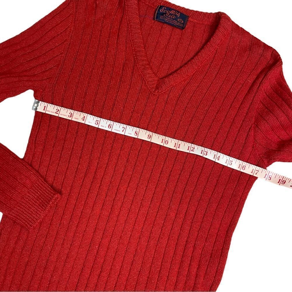Bernette Scottish Isle Red Sweater Shetland Wool Blend - Picture 5 of 6